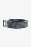 Burberry Black/Grey Leather Check Belt Size 36/90