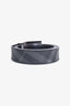 Burberry Black/Grey Leather Check Belt Size 36/90