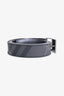Burberry Black/Grey Leather Check Belt Size 36/90