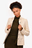 Christian Dior Vintage White Leather Jacket Size 6 (As Is)