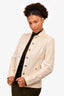 Christian Dior Vintage White Leather Jacket Size 6 (As Is)