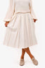 Dunst Cream Pleated Midi Skirt Size S