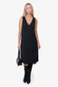 Toteme Black V-Neck Sleeveless Lace Hem Midi Dress Size 6