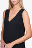 Toteme Black V-Neck Sleeveless Lace Hem Midi Dress Size 6