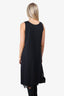 Toteme Black V-Neck Sleeveless Lace Hem Midi Dress Size 6