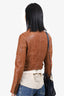 Burberry Brit Brown Leather Biker Jacket Size  6