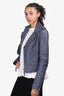 Balenciaga Grey Leather Biker Jacket Size 38