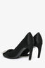 Roger Vivier Black Satin Crystal Buckle Heels Size 35.5