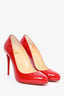 Christian Louboutin Red Patent Round Heels Size 36.5