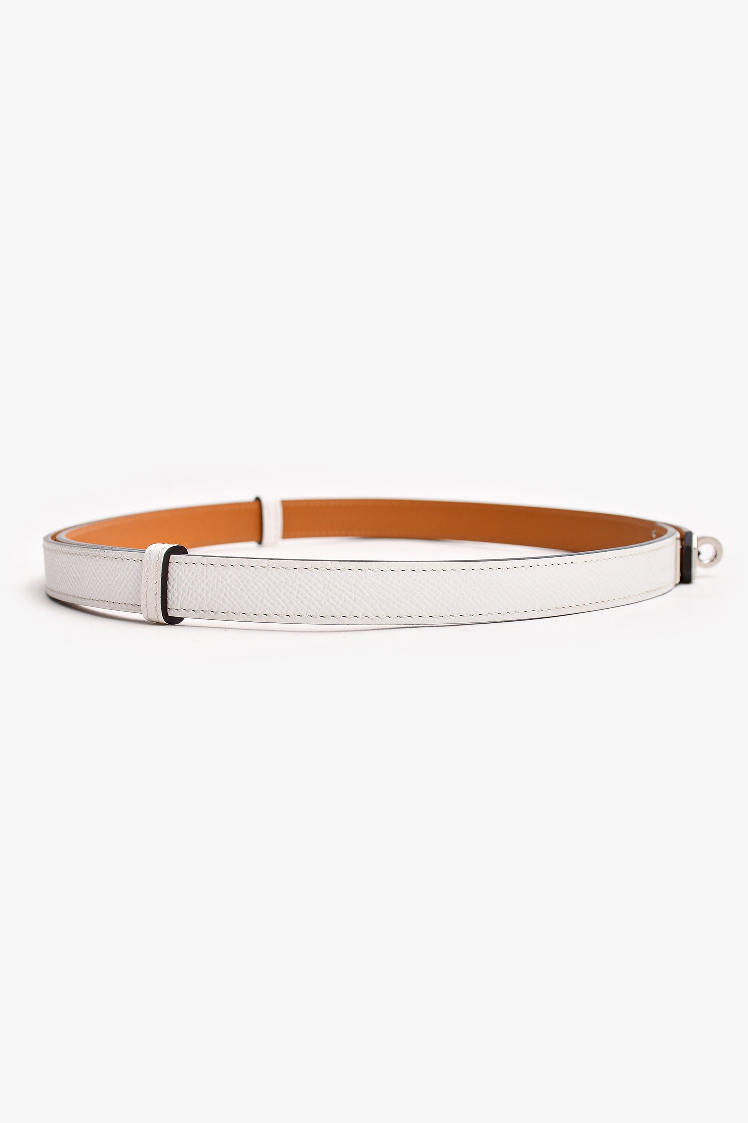 Hermès 2024 White Leather Silver Kelly 18 Belt – Mine & Yours