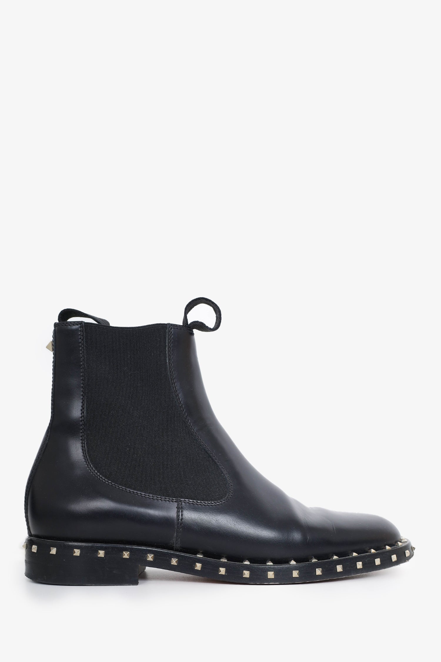Valentino Black Leather Rockstud Chelsea Boots Size 37 – Mine & Yours