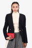 Balmain Black/Navy Tweed Gold Button Blazer Size 34