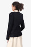 Balmain Black/Navy Tweed Gold Button Blazer Size 34