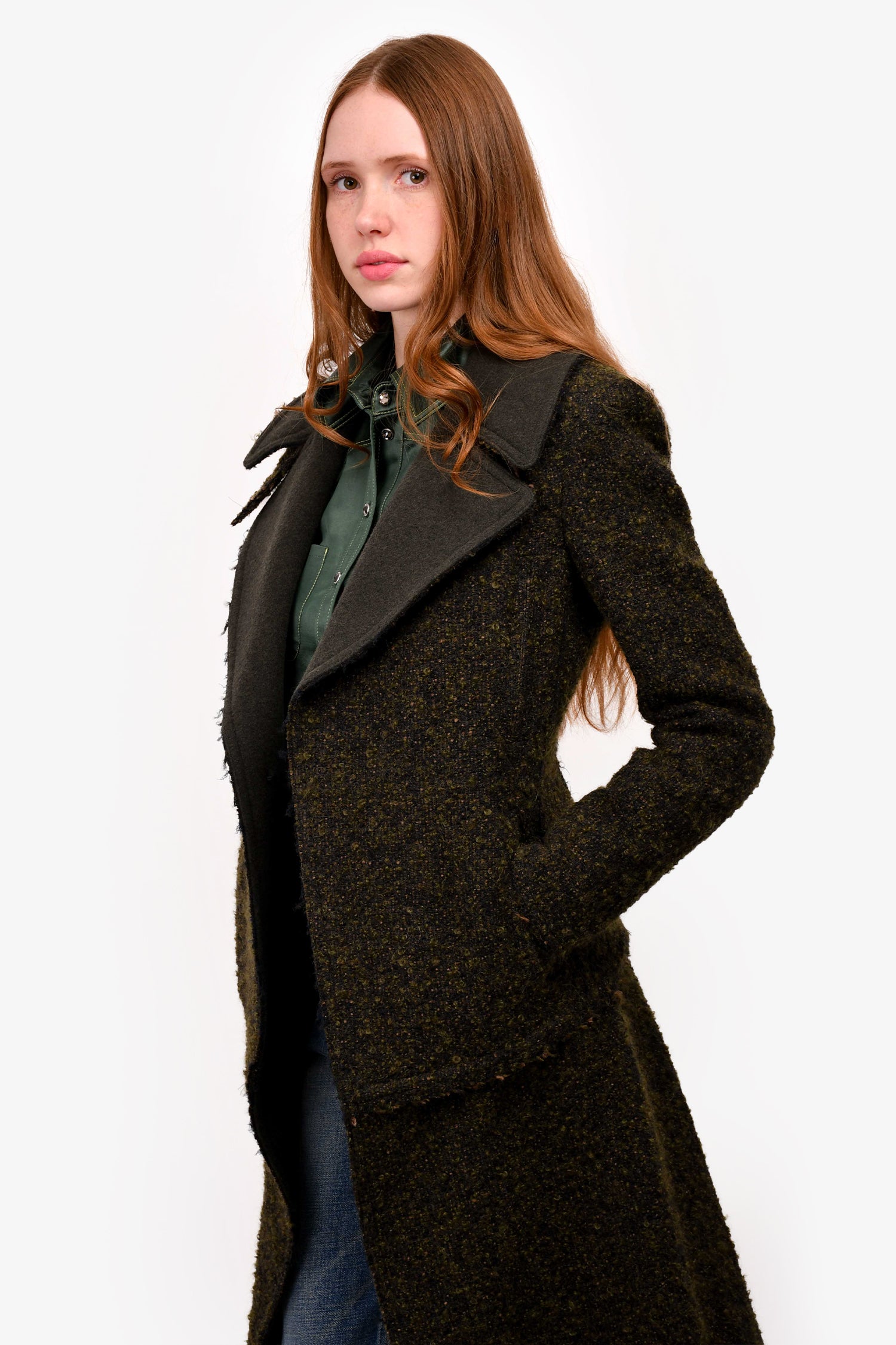 CELINE ダッフルコート 40サイズ ダークグリーン　ヴィンテージ セリーヌ(CELINE)セリーヌ ダッフルコート 衣料品 アウター レディース