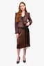 Lanvin Brown Silk Slip Skirt with Belt Size 36