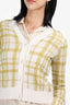 Christian Dior 2021 White/Green Plaid Wool Cardigan Size 4