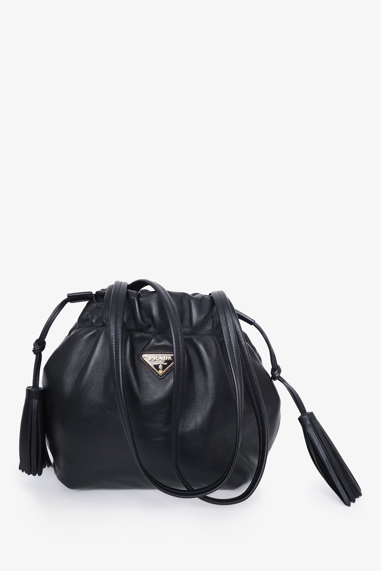 Prada Black Nappa Leather Bucket Bag – Mine & Yours