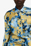 Off-White Blue/Gold Printed Button-Up Maxi Shirt Dress Size 42