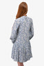 Stella McCartney Blue Floral Silk Necktie Babydoll Dress Size 34