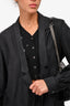Stella McCartney Black Cotton Blend Satin Single Breasted Blazer Size 42