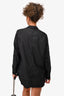 Stella McCartney Black Cotton Blend Satin Single Breasted Blazer Size 42