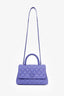 Pre-Loved Chanel™ 2020 Purple Caviar Leather Mini Coco Top Handle