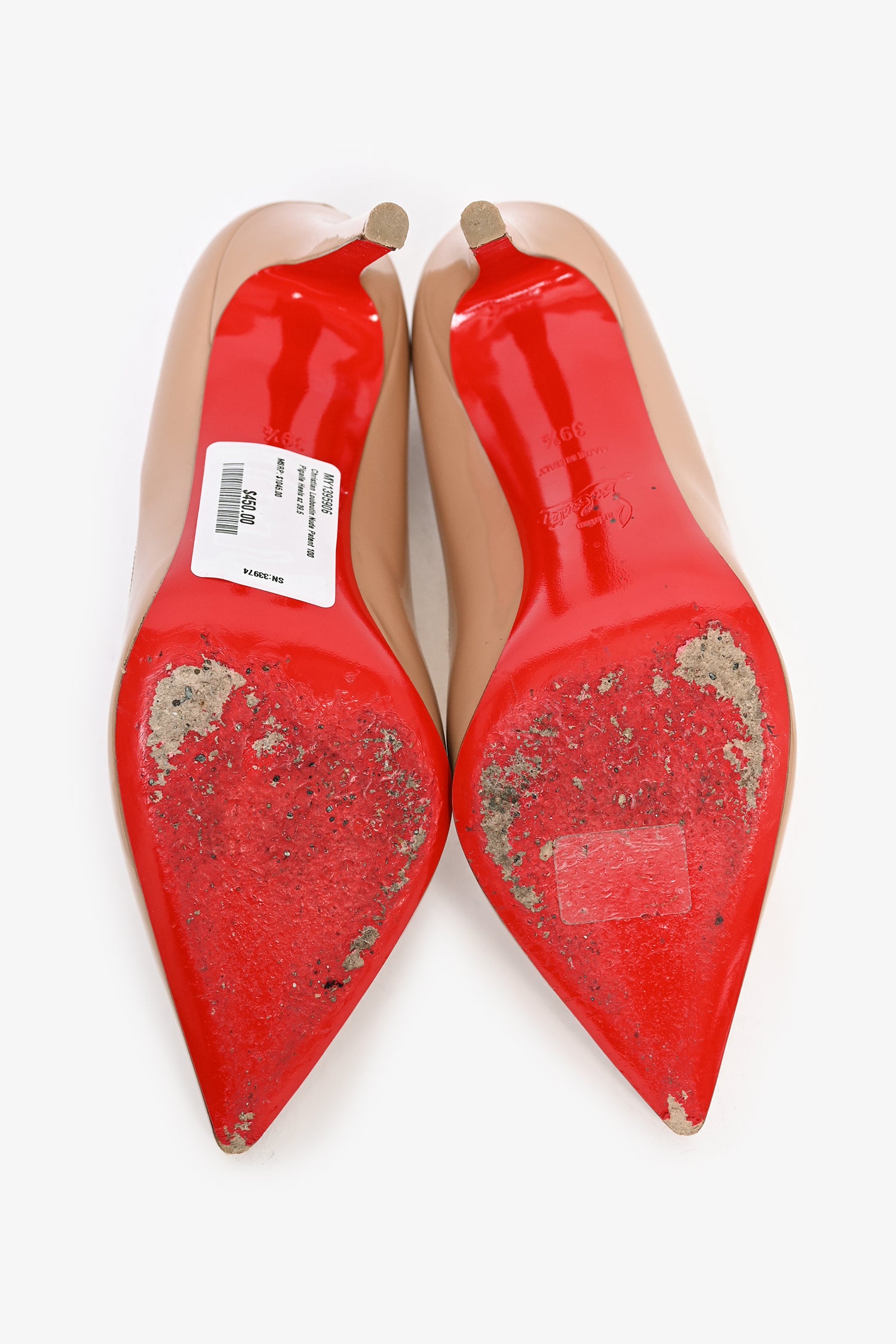Christian Louboutin Nude Patent 100 Pigalle Heels Size 39.5 – Mine