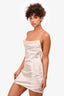 Saint Laurent Cream Silk Backless Cowl Neck Sleeveless Mini Dress Size 36