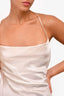 Saint Laurent Cream Silk Backless Cowl Neck Sleeveless Mini Dress Size 36