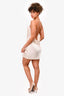 Saint Laurent Cream Silk Backless Cowl Neck Sleeveless Mini Dress Size 36