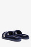 Christian Dior Navy Shearling 'DWay' Slides Size 41