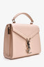Saint Laurent 2019 Pink Grained Leather Mini Cassandra Top Handle with Strap