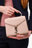 Saint Laurent 2019 Pink Grained Leather Mini Cassandra Top Handle with Strap
