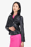 Mackage Black Leather Biker Jacket Size XS