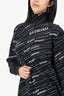 Balenciaga Black/White Wool All Over Logo Sweater Size M