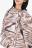 Ulla Johnson Brown/Beige Baby Alpaca Printed Knit Sweater Size XL