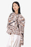 Ulla Johnson Brown/Beige Baby Alpaca Printed Knit Sweater Size XL