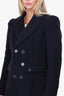 Burberry Navy Wool Double Breasted Coat Size 8