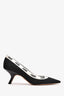 Christian Dior Black Fabric Logo Kitten Heels Size 38