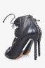 Tabitha Simmons Black Leather Laser Cut Strappy Heels Size 37