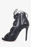 Tabitha Simmons Black Leather Laser Cut Strappy Heels Size 37