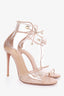 Aquazurra Nude/PVC Strappy Heeled Sandals Size 37