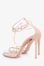 Aquazurra Nude/PVC Strappy Heeled Sandals Size 37