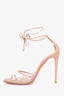 Aquazurra Nude/PVC Strappy Heeled Sandals Size 37