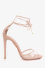 Aquazurra Nude/PVC Strappy Heeled Sandals Size 37