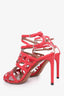 Alaïa Red Leather Strappy Gladiator Heels Size 36.5