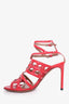 Alaïa Red Leather Strappy Gladiator Heels Size 36.5