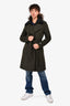 Soia & Kyo Army Green Wool Blend Double Lined Zip/Belted Coat Size XS