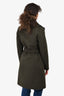 Soia & Kyo Army Green Wool Blend Double Lined Zip/Belted Coat Size XS
