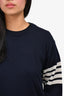 Thom Browne Navy Wool Crewneck Sweater Size 2